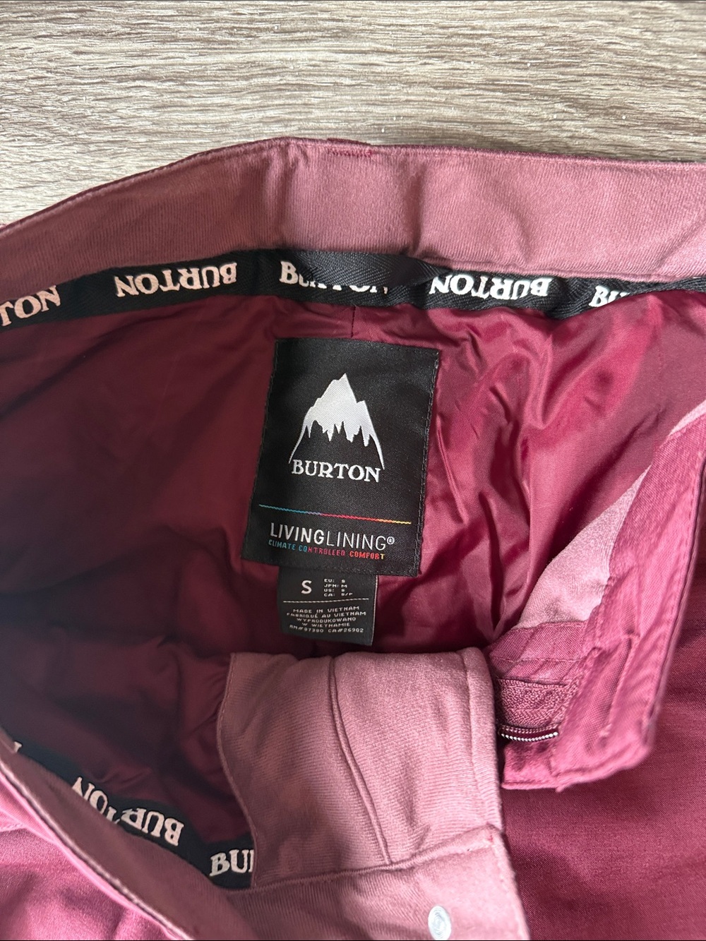 Burton Burgundy Snow Pants - Deep Wine Tone - Picture 2 of 2